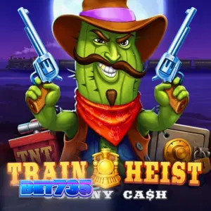 Tampilan visual grid 7x7 pada slot Train Heist Johnny Cash dengan tema Wild West